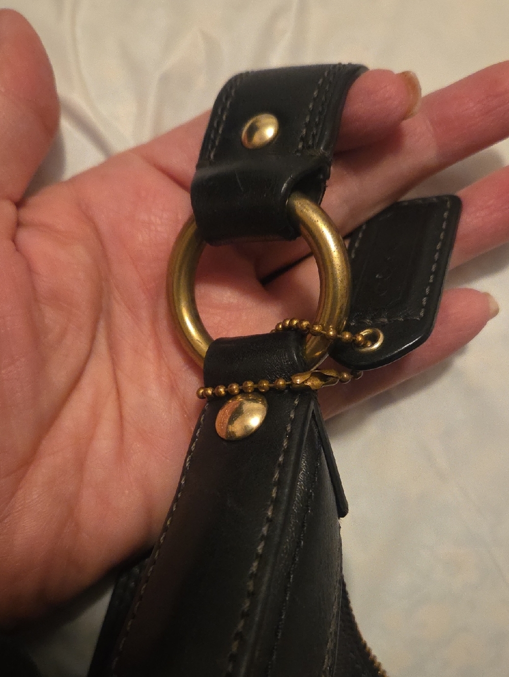 Coach Black Signature Canvas Shoulder Hobo with Gold Hardware - Picture 4 of 5